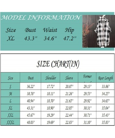 Blouses for Women Dressy Casual Classic Plaid Long Sleeve Shirts Ladies Loose Lapel Tunic Tops Going Out Date Outfits E-black...