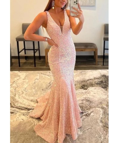 Women's Sparkly Sequin Prom Dress Long Mermaid Sexy V-Neck Cocktail Dresses Backless Formal Party Dress Emerald Green $55.20 ...