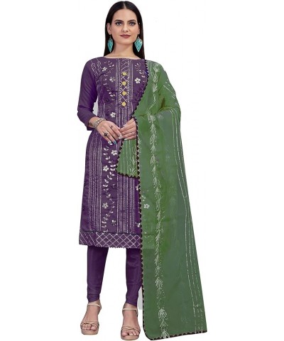 DIVA COUTURE Indian Pakistani Churidar Pant Salwar Suit With Dupatta For Regular & Functional Wear For Ladies Purple53 $26.35...