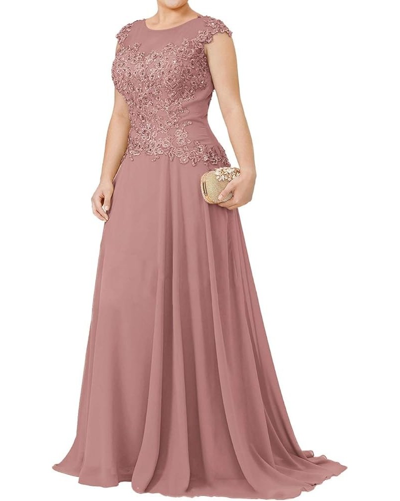 Mother of The Bride Dresses Long Evening Formal Dress Lace Applique Beaded Wedding Guest for Women Dusty Rose $36.40 Dresses