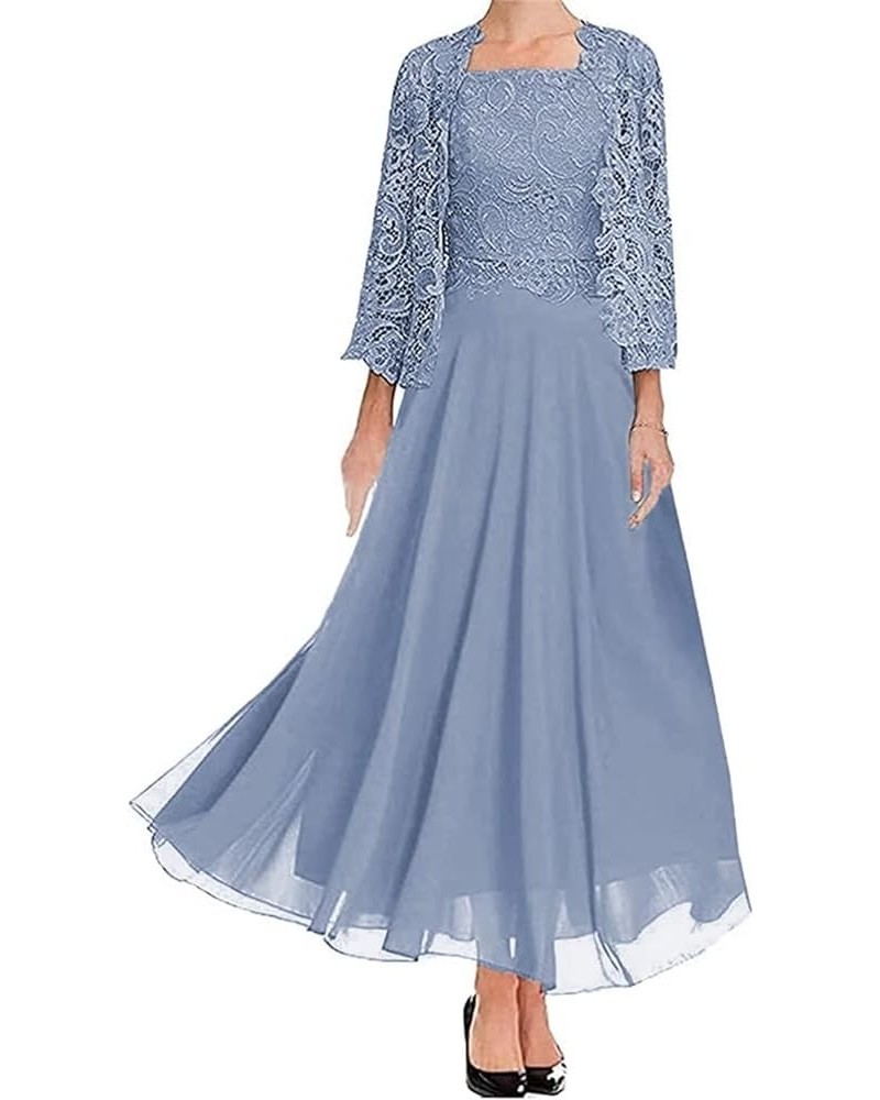 Mother of The Bride Dresses with Jacket Mother of The Groom Dresses Chiffon Wedding Guest Dresses for Women Dusty Blue $36.90...