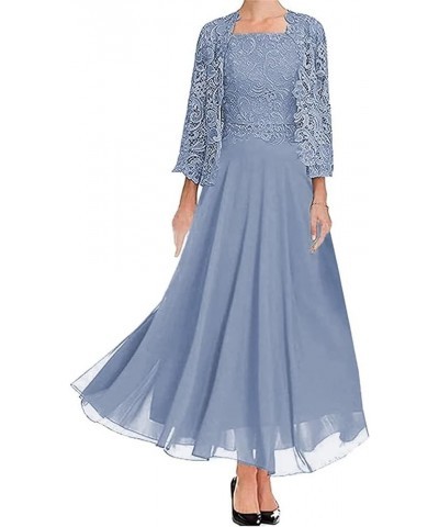 Mother of The Bride Dresses with Jacket Mother of The Groom Dresses Chiffon Wedding Guest Dresses for Women Dusty Blue $36.90...