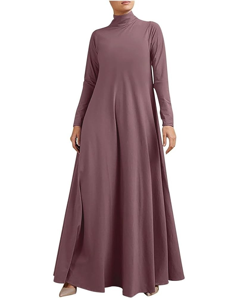 Womens Basic Maxi Long Dresses Oversized Dresses for Women Long Sleeve V Neck Vacation Fall Winter Dresses 2024 R-d54 Pink $9...