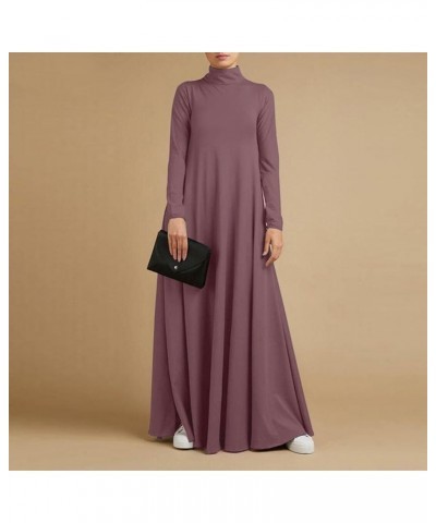 Womens Basic Maxi Long Dresses Oversized Dresses for Women Long Sleeve V Neck Vacation Fall Winter Dresses 2024 R-d54 Pink $9...