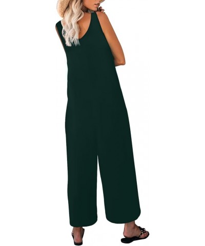 Women's Summer Casual Loose Tank Jumpsuit Sleeveless Crewneck Long Pants Jumpsuit Romper with Pockets Dark Green $14.78 Jumps...