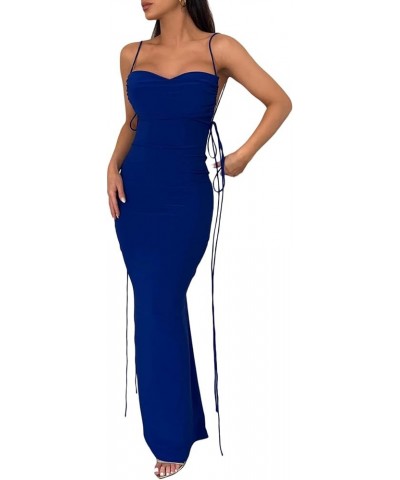 Women's Summer Sleeveless Bodycon Long Maxi Dress Backless Flower/Leopard Print Summer Party Club Dresses 10 Royal Blue $9.71...