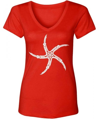 Glaive - Krull Symbol Nerd Geek Movie Buff Women's V-Neck T-Shirt Red $11.10 T-Shirts