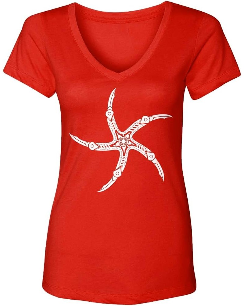 Glaive - Krull Symbol Nerd Geek Movie Buff Women's V-Neck T-Shirt Red $11.10 T-Shirts