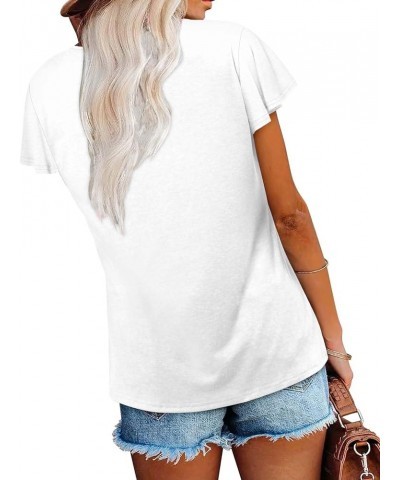 Womens T Shirt Loose Fit Short Sleeve Shirts Floral Summer Tunic Top A White $15.36 Tops