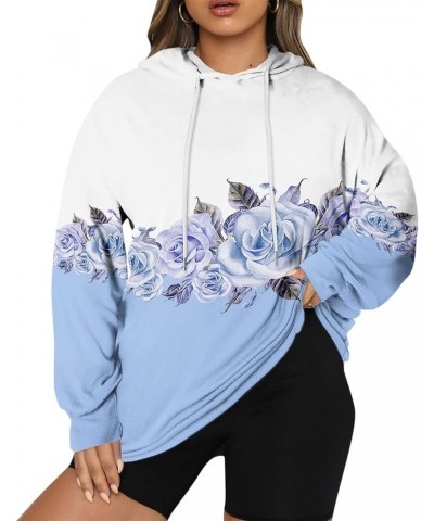 Womens Oversized Hoodie 4X-5X Long Sleeve Sweatshirt Fall Pullover Plus Size Drawstring Hooded Clothes 2023 Fall S69-blue $9....