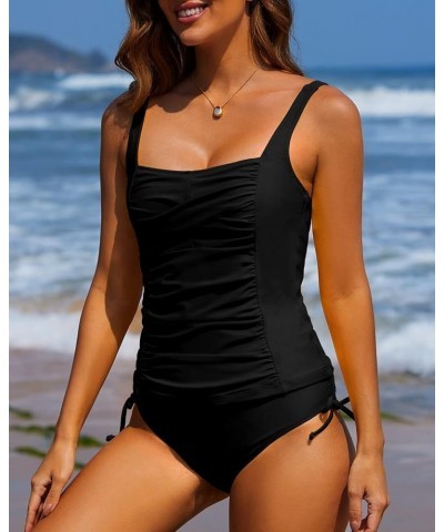 Sexy One Piece Monokini Swimsuits for Women Tummy Control High Waisted Bathing Suits Black $12.42 Swimsuits