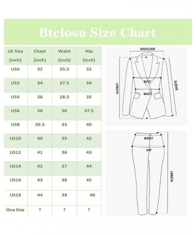 Women's Business Suit 2 Pieces Solid Blazer Jacket and Skirt Set for Office Work Tea Green $34.78 Suits