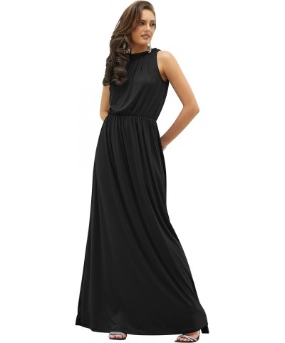 Sexy Sleeveless Flowy Summer Casual Formal Gown Black $15.98 Dresses