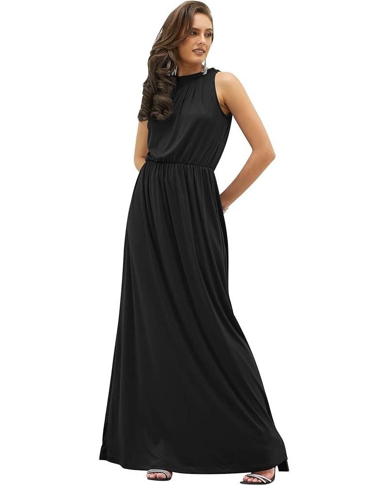 Sexy Sleeveless Flowy Summer Casual Formal Gown Black $15.98 Dresses