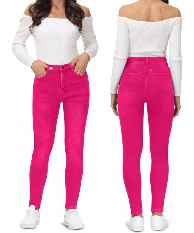 Women's Fleece Lined Jeans Winter Flannel Lined Pants Thicken Stretch Warm Thermal Skinny Jeans C_hot Pink(fleece Lined) $23....