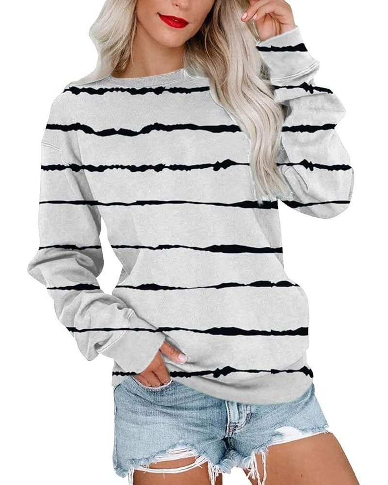 Fall Tops for Women 2023 Trendy Long Sleeved Crew Neck Daily Shirt Comfortable Leisure Pullover Sweatshirt White 15 $3.71 Act...