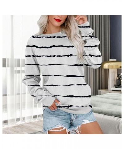 Fall Tops for Women 2023 Trendy Long Sleeved Crew Neck Daily Shirt Comfortable Leisure Pullover Sweatshirt White 15 $3.71 Act...