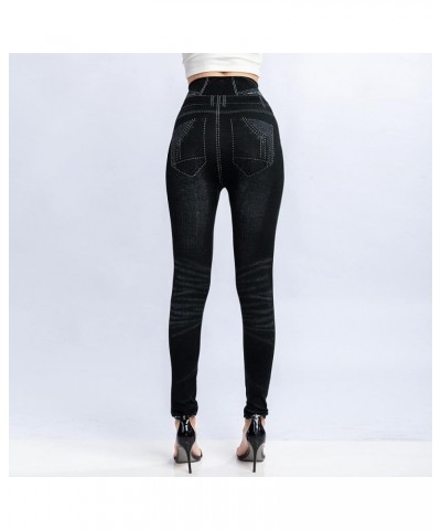 Stretch Denim Leggings for Women-Comfortable and Stylish Pants Za-black $6.49 Leggings