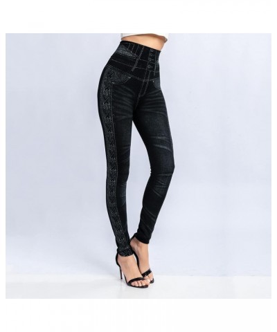 Stretch Denim Leggings for Women-Comfortable and Stylish Pants Za-black $6.49 Leggings