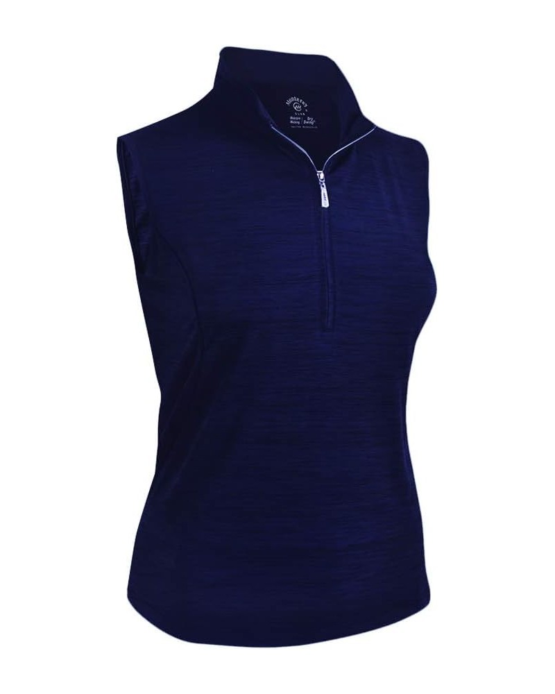 Women's Melange Jersey Performance Sport Top Sleeveless 2363 Navy $11.00 Jerseys