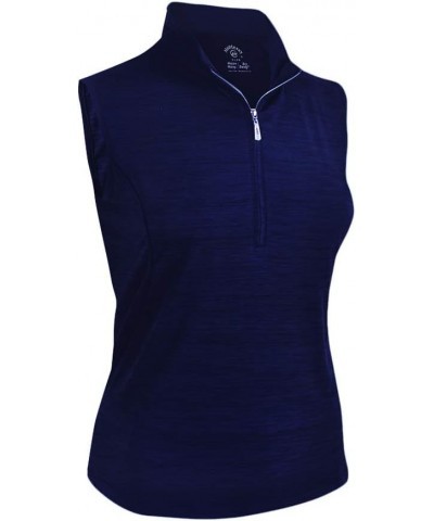 Women's Melange Jersey Performance Sport Top Sleeveless 2363 Navy $11.00 Jerseys