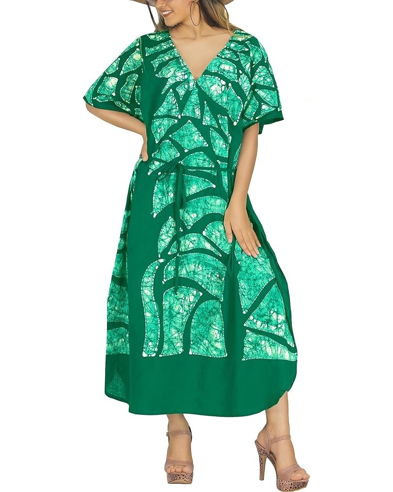 Women's Elegant Maxi Kaftan Dress Caftan Loungewear Dashiki House Dresses for Women Tree, Green $13.05 Swimsuits