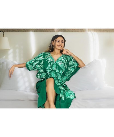 Women's Elegant Maxi Kaftan Dress Caftan Loungewear Dashiki House Dresses for Women Tree, Green $13.05 Swimsuits