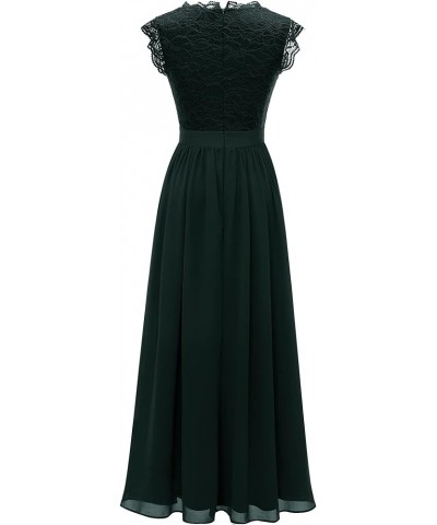 Women's V Neck Sleeveless Lace Bridesmaid Dress Wedding Party Gown V Neck- Green $32.99 Dresses