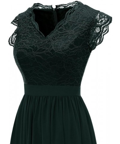 Women's V Neck Sleeveless Lace Bridesmaid Dress Wedding Party Gown V Neck- Green $32.99 Dresses