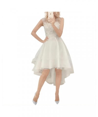 Prom Dresses High Low Homecoming Dress Lace Wedding Dress Applique Bridal Gowns Cocktail Party for Women Mauve $51.70 Dresses