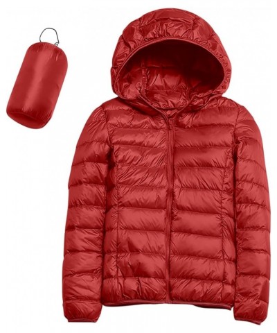 Long Vest For Women Sleeveless Puffer Windproof Winter Coat With Recycled Insulation Winter Slim Short Hooded Warm Red-4 $15....