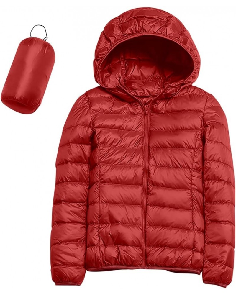 Long Vest For Women Sleeveless Puffer Windproof Winter Coat With Recycled Insulation Winter Slim Short Hooded Warm Red-4 $15....