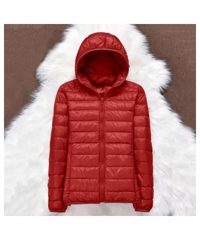 Long Vest For Women Sleeveless Puffer Windproof Winter Coat With Recycled Insulation Winter Slim Short Hooded Warm Red-4 $15....