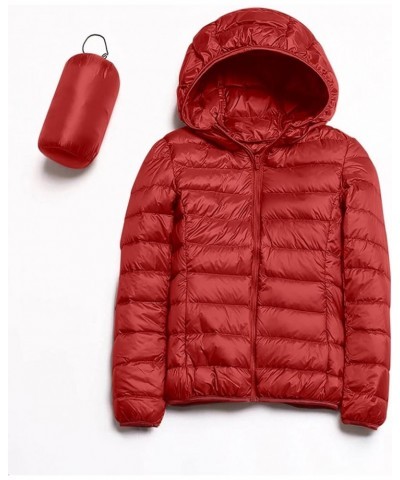 Long Vest For Women Sleeveless Puffer Windproof Winter Coat With Recycled Insulation Winter Slim Short Hooded Warm Red-4 $15....