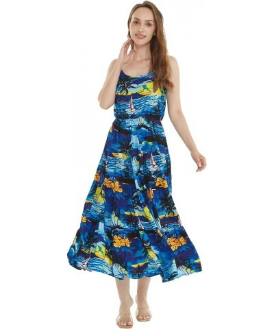 Matchable Family Hawaiian Luau Men Women Girl Boy Clothes in Sunset Blue Women Women Tiered $7.15 Jewelry