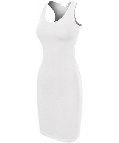 Women's Sexy Scoop Neck Sleeveless Bodycon Tank Dress 2pack - Black/White (Long) $8.61 Dresses