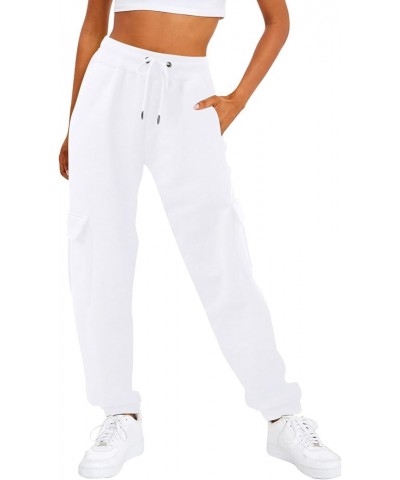 Women's Lounge Pants Baggy Casual High Waisted Workout Athletic Bottom Joggers Pants, S-3XL White $9.49 Others