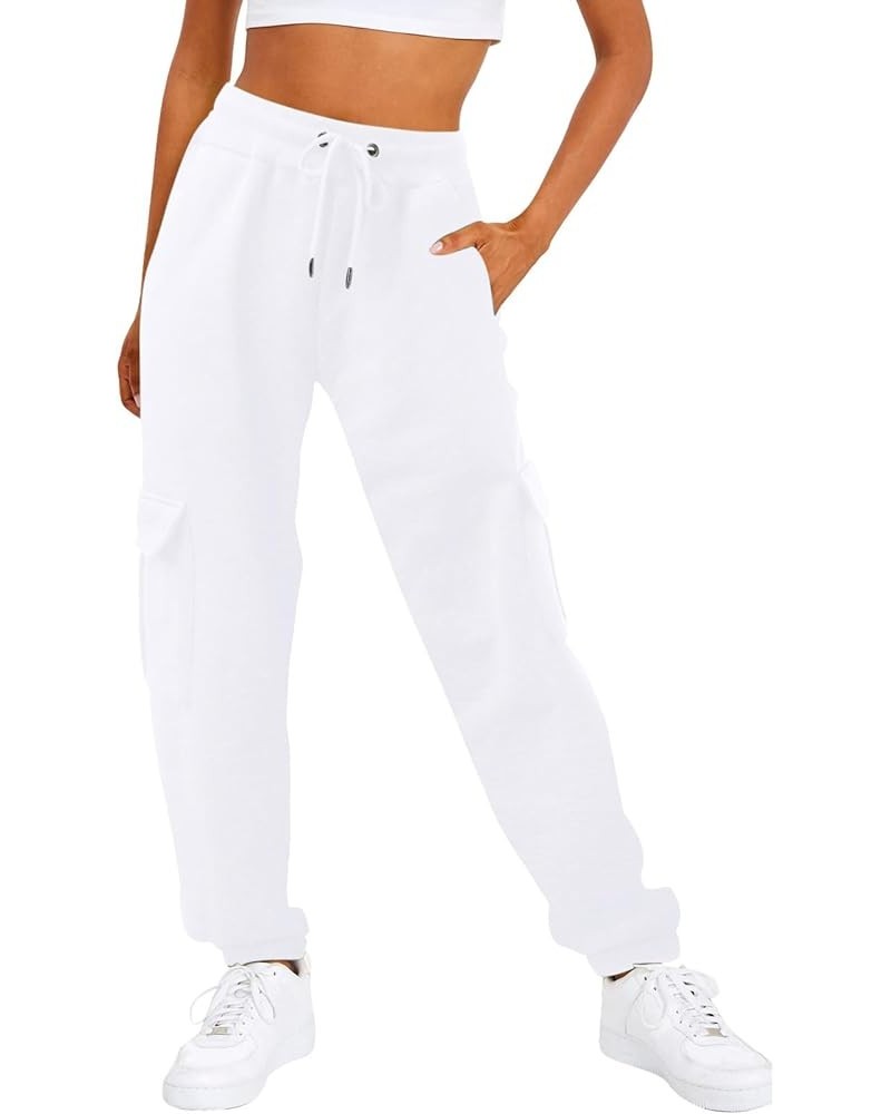 Women's Lounge Pants Baggy Casual High Waisted Workout Athletic Bottom Joggers Pants, S-3XL White $9.49 Others