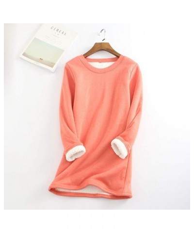 Sweatshirt Sherpa Lined Fleece Sweatshirts for Women Winter Warm Fuzzy Pullover Soft Thermal Underwear Loungewear 01-pink $9....