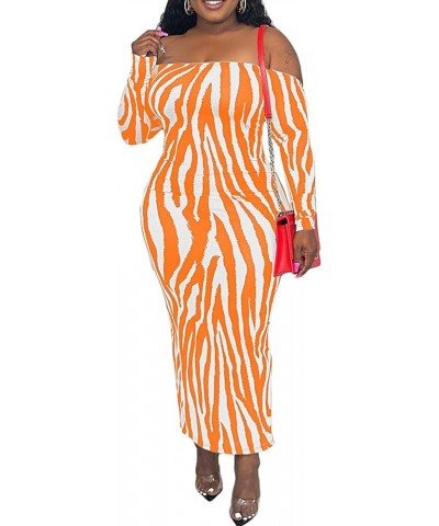 Women's Summer Sexy Off The Shoulder Pullover Long Dress Backless Bodycon Ruched Cocktail Party Maxi Dresses Z-orange $15.84 ...