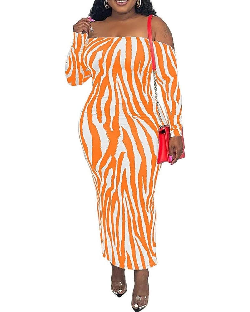 Women's Summer Sexy Off The Shoulder Pullover Long Dress Backless Bodycon Ruched Cocktail Party Maxi Dresses Z-orange $15.84 ...