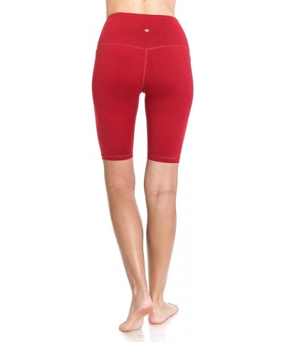 Women's High Waisted Athletic Yoga Shorts, Workout Shorts for Women 10 inch Red $7.01 Activewear