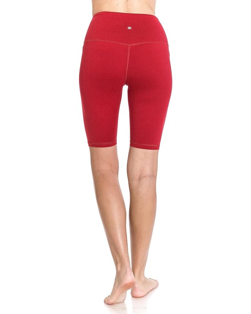 Women's High Waisted Athletic Yoga Shorts, Workout Shorts for Women 10 inch Red $7.01 Activewear