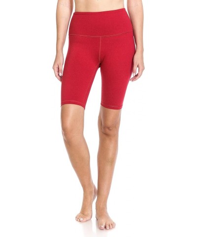 Women's High Waisted Athletic Yoga Shorts, Workout Shorts for Women 10 inch Red $7.01 Activewear