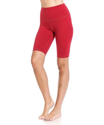 Women's High Waisted Athletic Yoga Shorts, Workout Shorts for Women 10 inch Red $7.01 Activewear