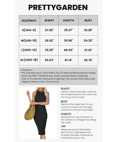 Women's Basic Bodycon Midi Dress Crewneck Sleeveless Casual Summer Tank Top Dresses Green $23.09 Dresses