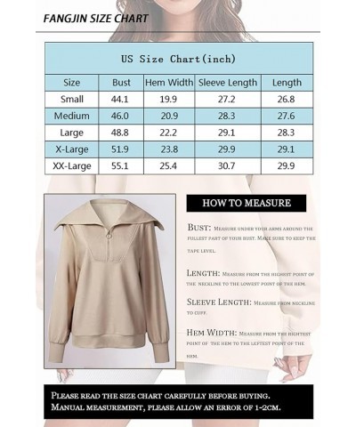 Womens Half Zip Pullover Sweatshirts Oversized Hoodies Long Sleeve Quarter Zip Tops Fashion Y2K Clothes 1-khaki $22.50 Hoodie...