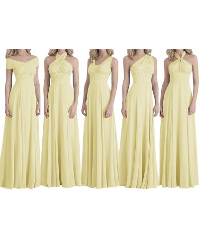 Bridesmaid Dresses Long Prom Dresses Multiple Wearing Methods Bridesmaid Gowns Light Yellow $46.74 Dresses