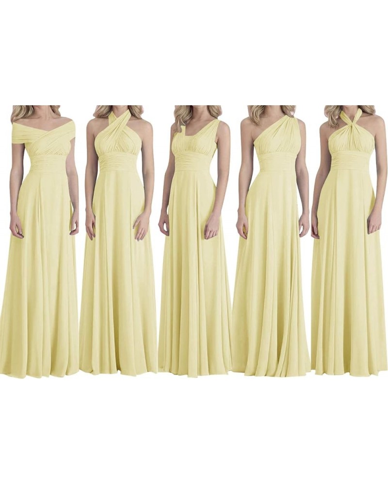 Bridesmaid Dresses Long Prom Dresses Multiple Wearing Methods Bridesmaid Gowns Light Yellow $46.74 Dresses