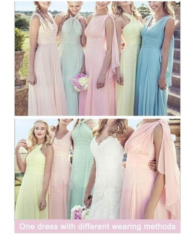 Bridesmaid Dresses Long Prom Dresses Multiple Wearing Methods Bridesmaid Gowns Light Yellow $46.74 Dresses